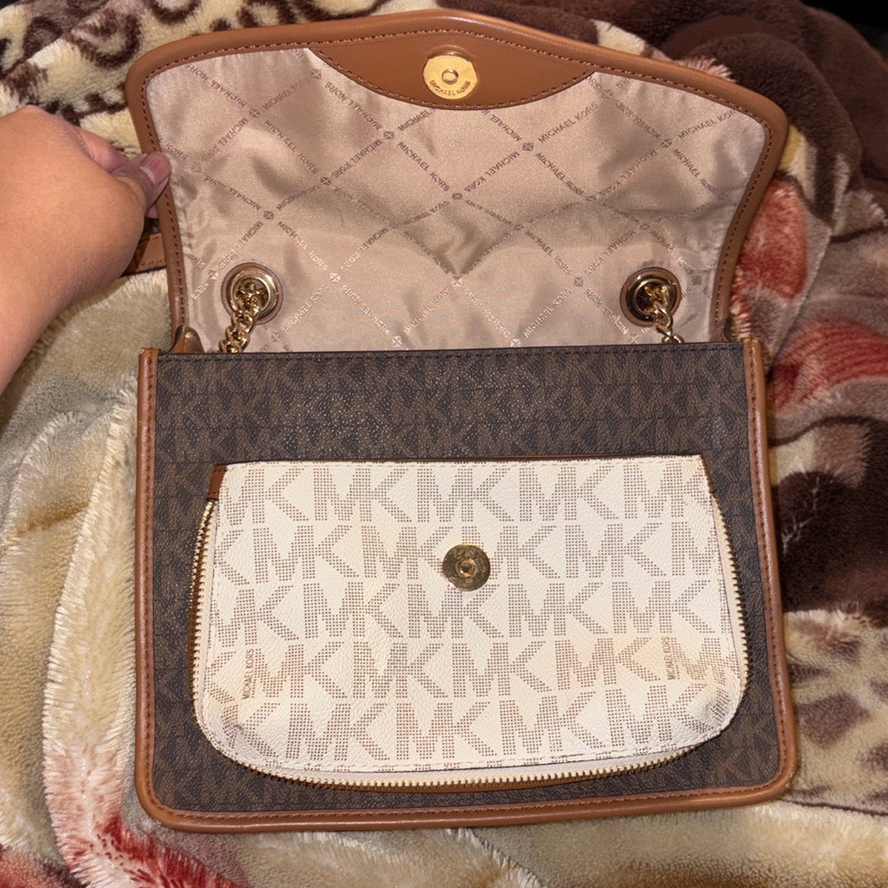 Michael Kors Brown and Cream Crossbody Bag - Picture 5 of 12